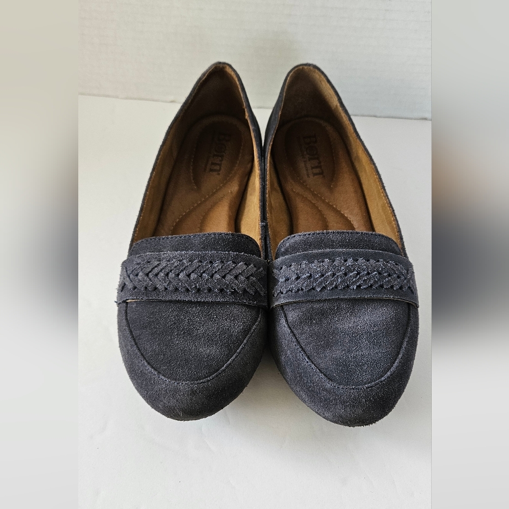 Born Women's Alikia Ocean blue suede loafer flats size 7 - Picture 2 of 8